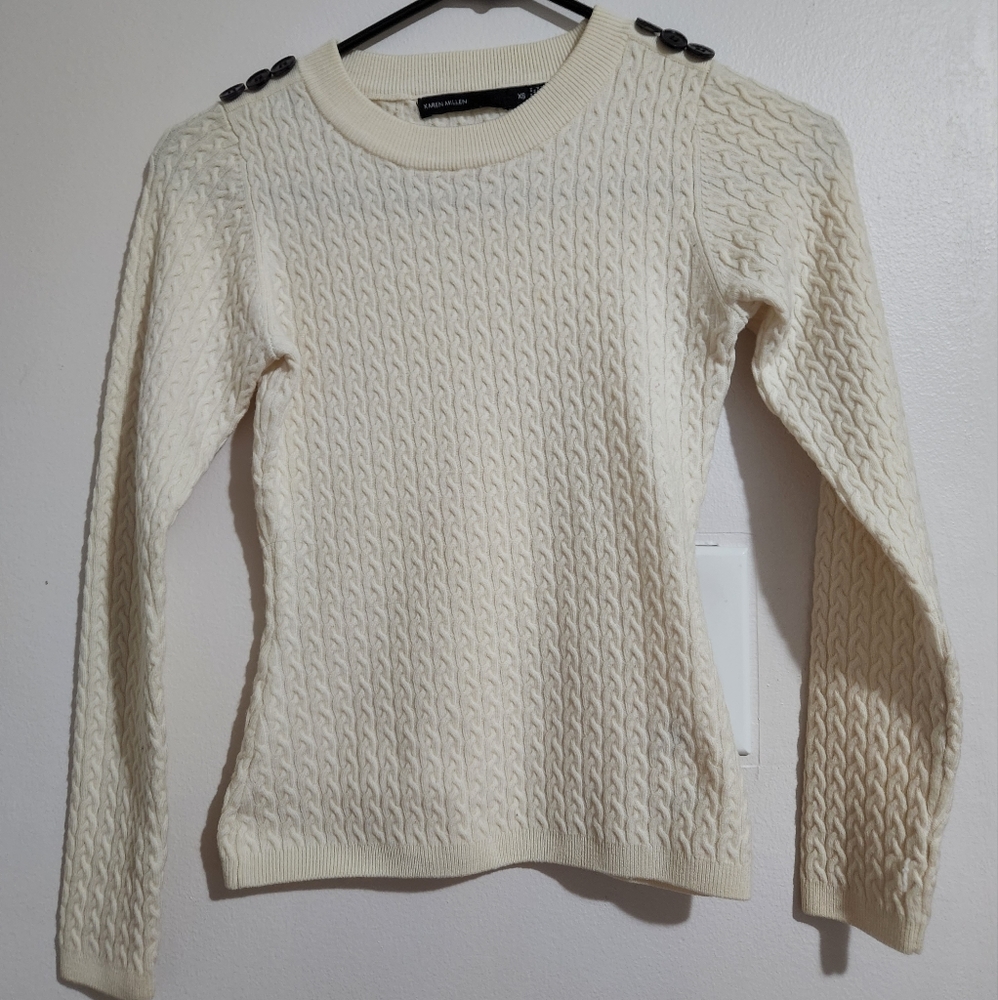 Karen Millen Wool Sweater XS Beige